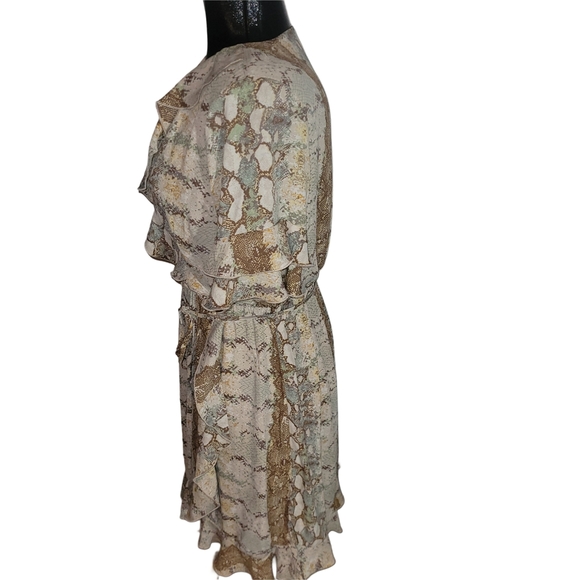 Dex Snake Print Faux Wrap Dress M - Picture 5 of 7